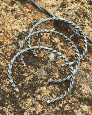 Open image in slideshow, Silver Antique Twisted Bracelet
