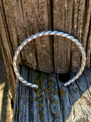 Open image in slideshow, Brushed Silver Twisted Bracelet
